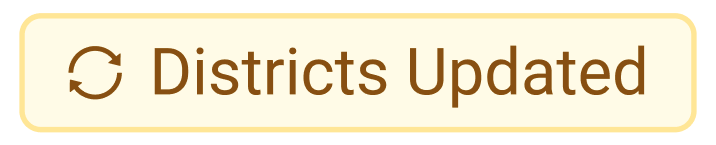 A screenshot of the districts updated flag which appears as a yellow box with an icon of two arrows and the words "districts updated." 